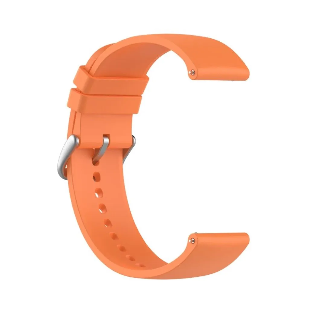 22mm Universal silicone quick release watch strap - Orange / Silver Buckle