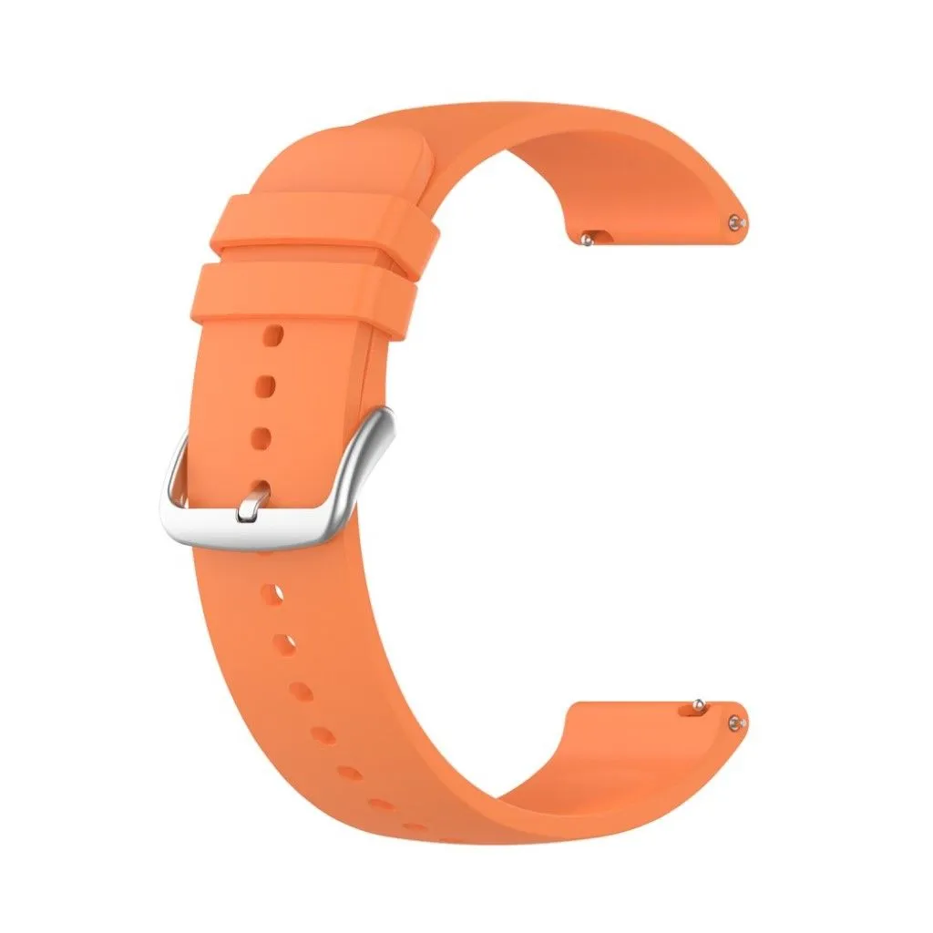 22mm Universal silicone quick release watch strap - Orange / Silver Buckle