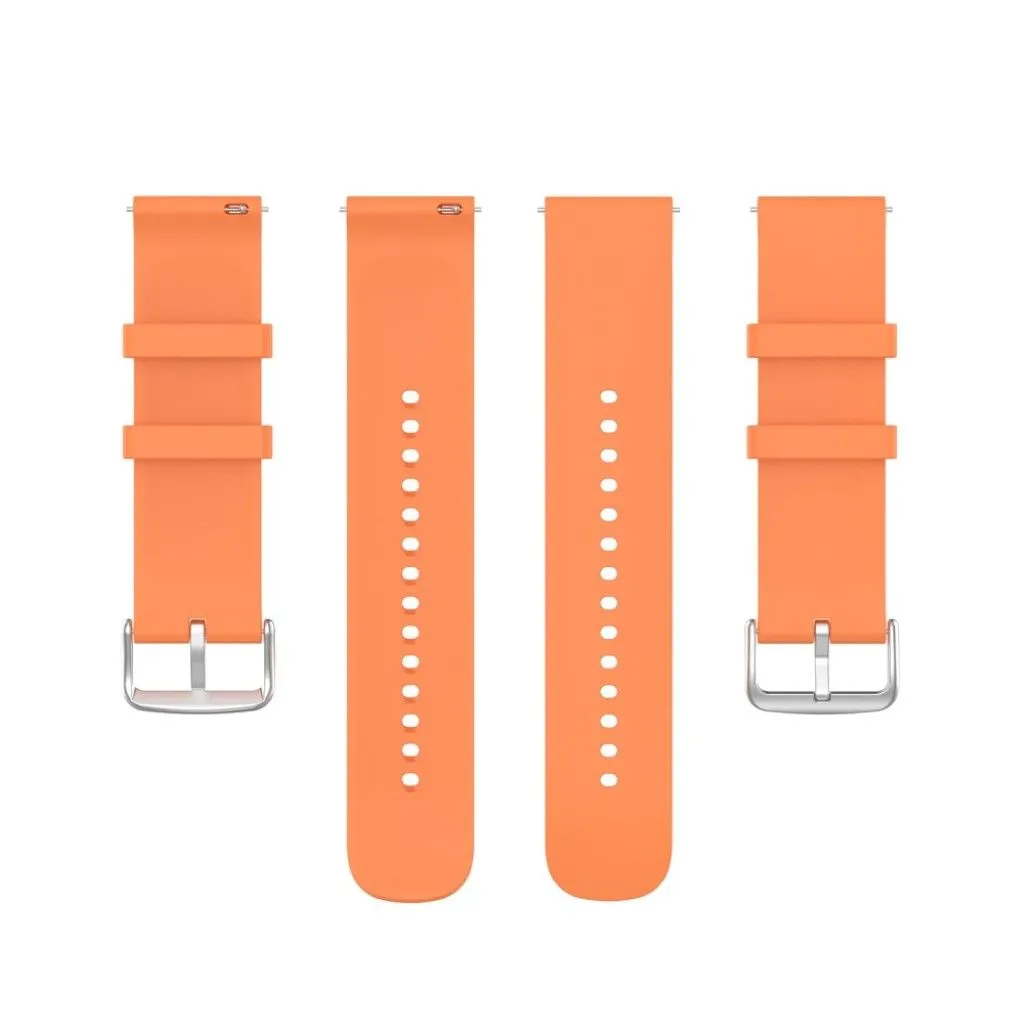 22mm Universal silicone quick release watch strap - Orange / Silver Buckle