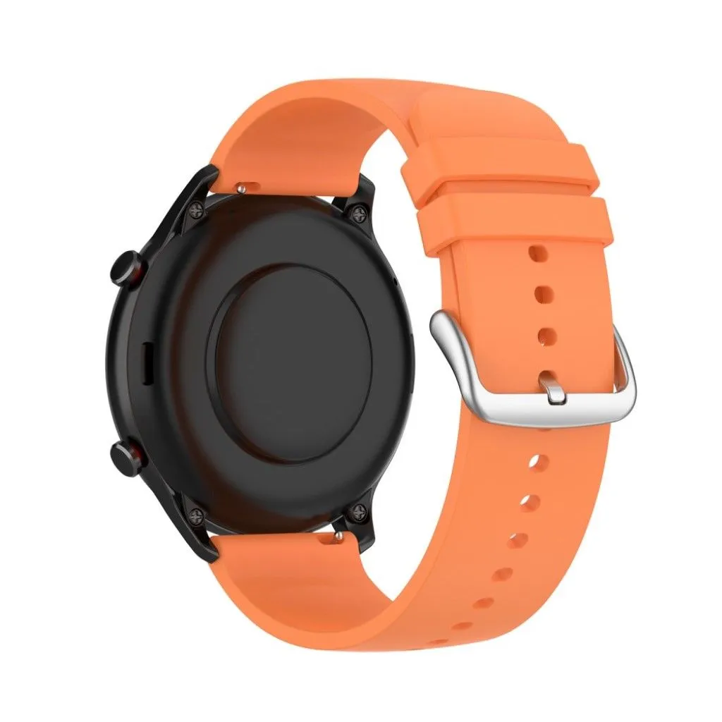 22mm Universal silicone quick release watch strap - Orange / Silver Buckle