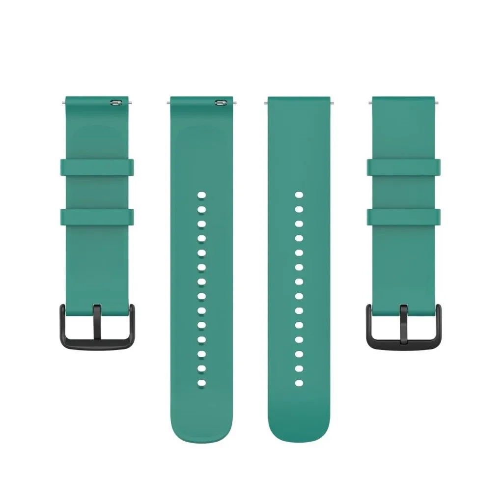 22mm Universal silicone quick release watch strap - Pine Green / Black Buckle