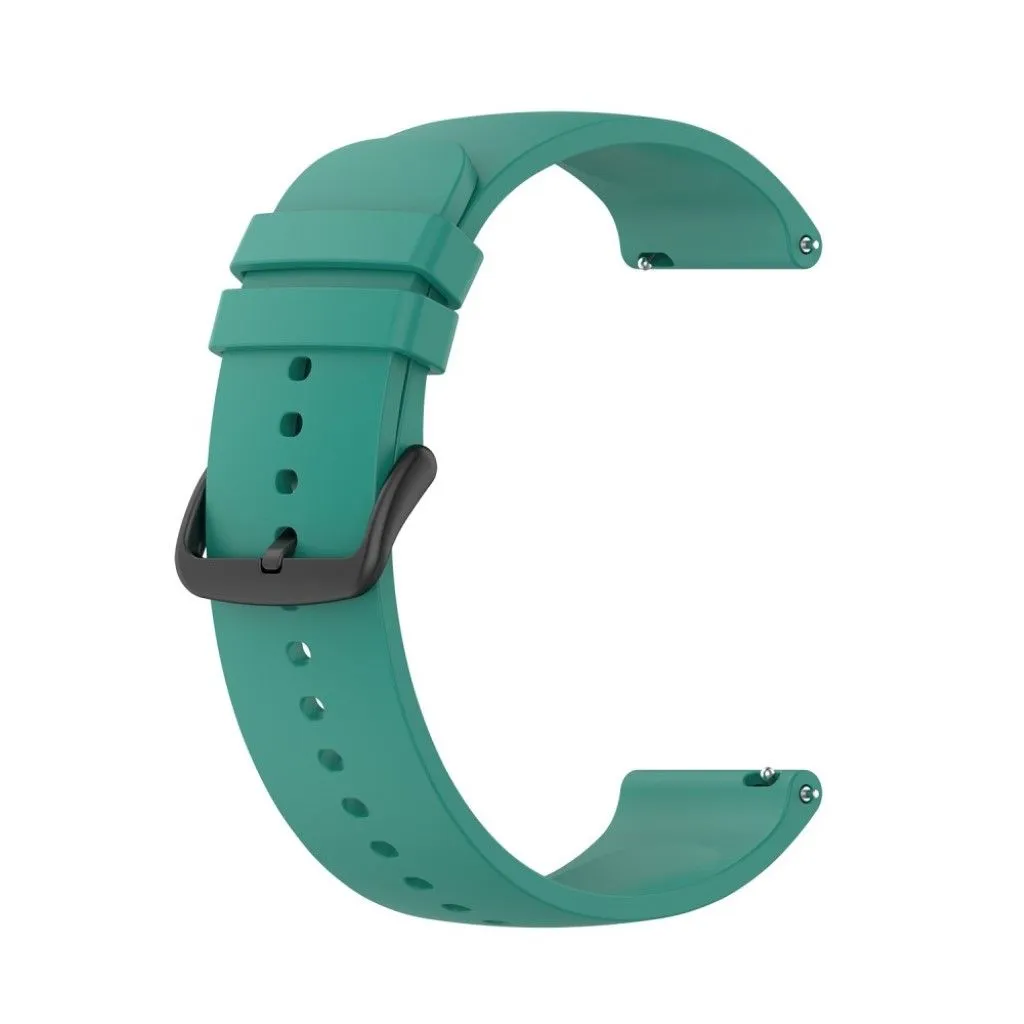 22mm Universal silicone quick release watch strap - Pine Green / Black Buckle