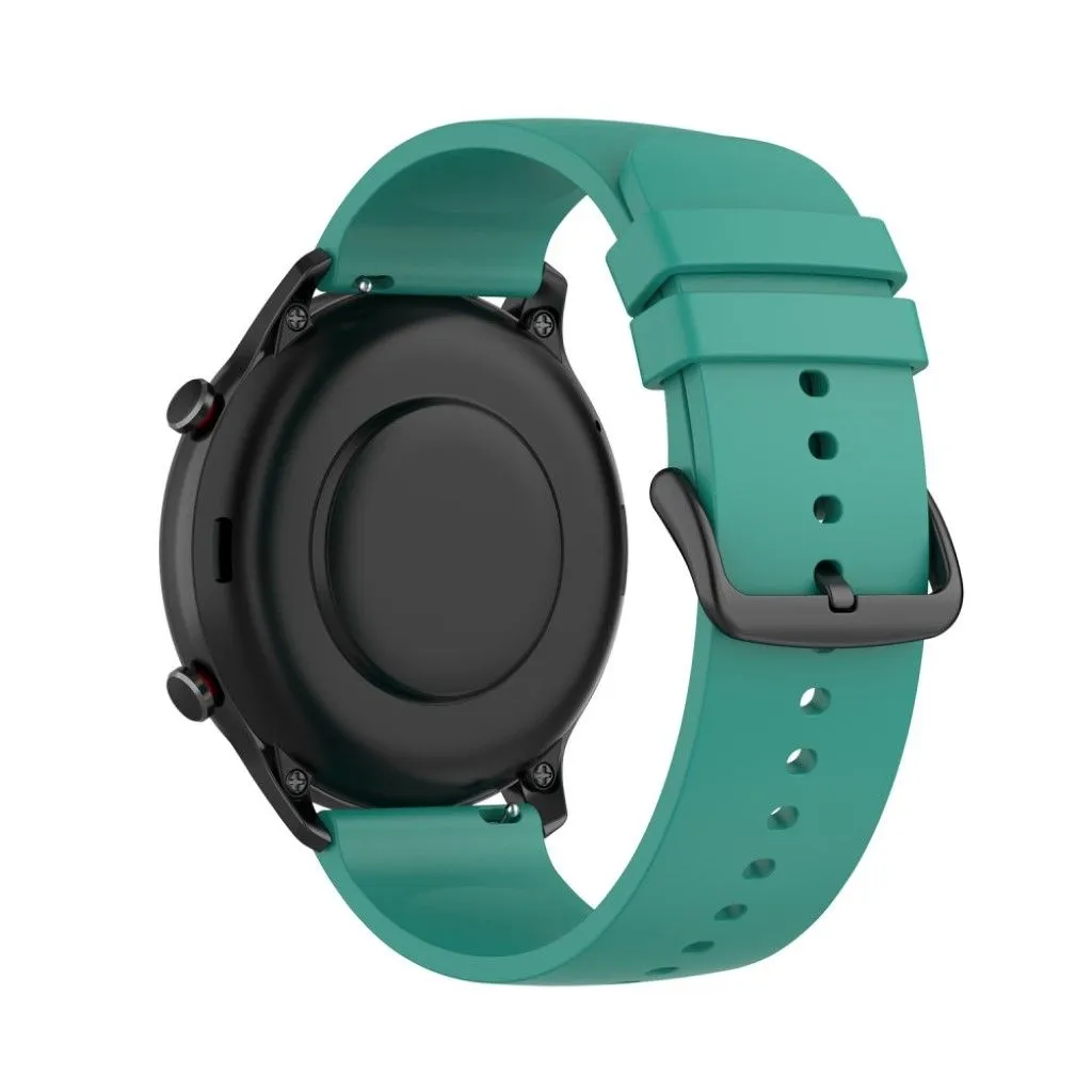 22mm Universal silicone quick release watch strap - Pine Green / Black Buckle