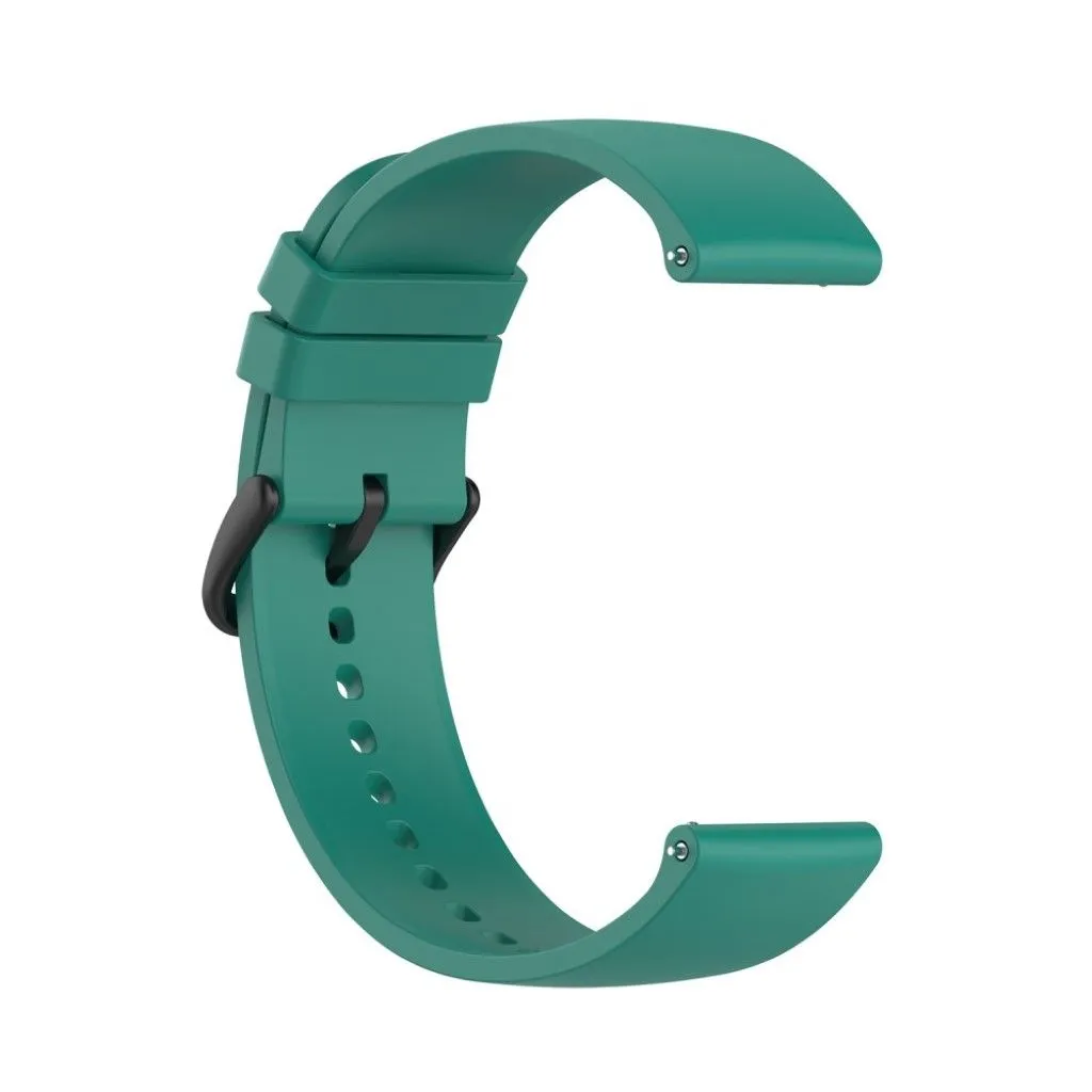 22mm Universal silicone quick release watch strap - Pine Green / Black Buckle