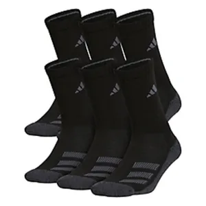 adidas Youth Cushioned Angle Stripe 6-Pack Crew Socks