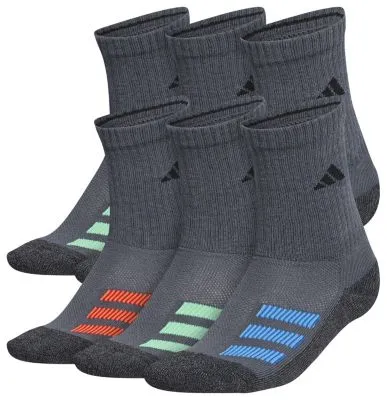 adidas Youth Cushioned Angle Stripe 6-Pack Crew Socks