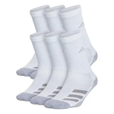 adidas Youth Cushioned Angle Stripe 6-Pack Crew Socks