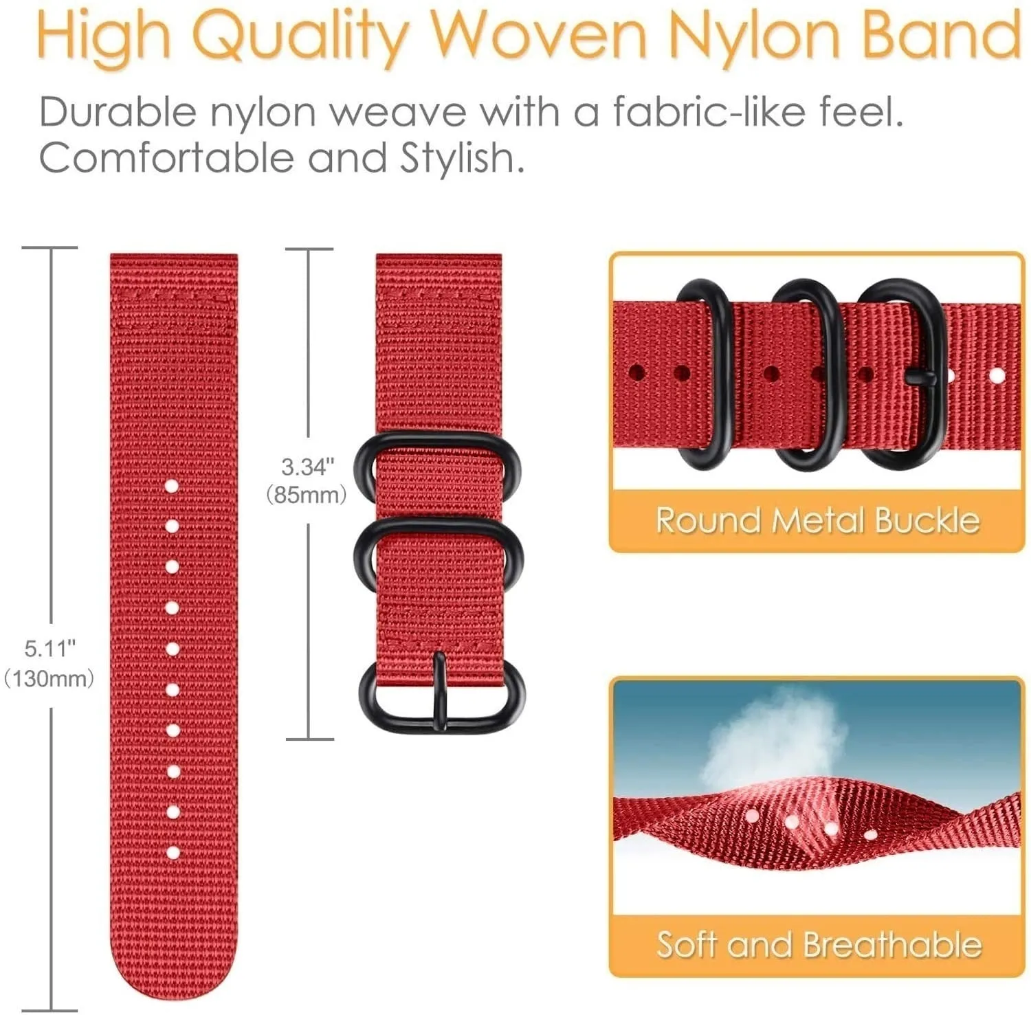 Amazfit GTR 2 Nylon Strap with Buckle (Red)