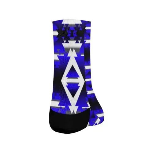 Blue Winter Camp Crew Socks