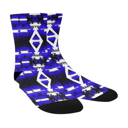 Blue Winter Camp Crew Socks