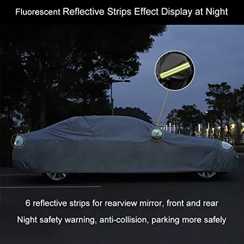 Car Cover Compatible with Kia Niro EV (e-Niro) SUV 2019-present, All Weather Waterproof Breathable Car Covers with Windproof Straps Dustproof Outdoor Car Tarpaulin with Reflective Strips