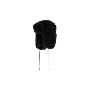 Cher Fluffy Aviator Hat, Black