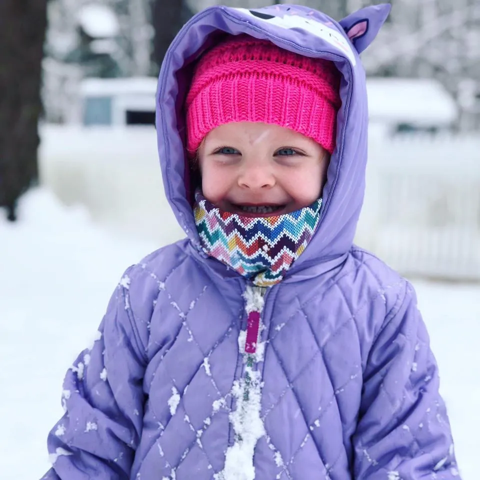 Child's Handmade Neck Warmer Penguins in Santa hats