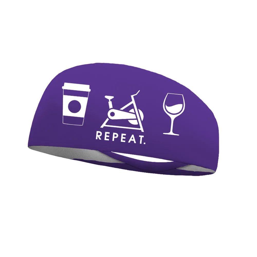 Coffee Bike Wine Repeat Performance Wicking Headband