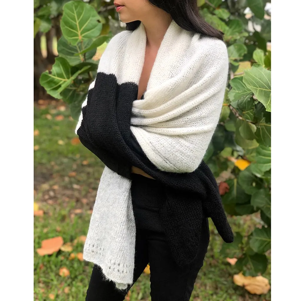 Color Block Alpaca Wrap Scarf by SLATE   SALT