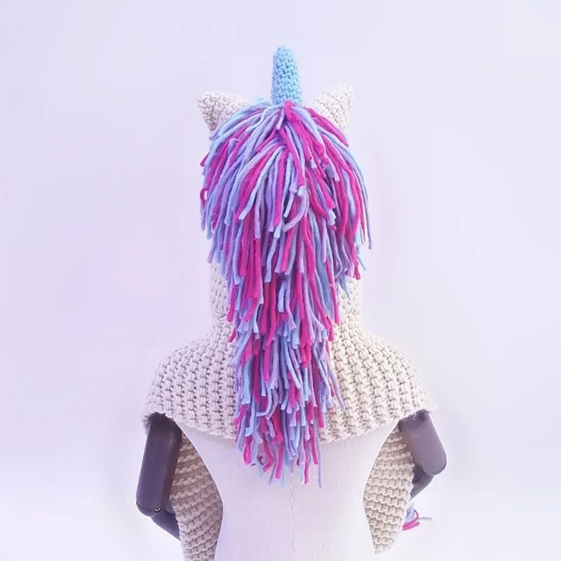 Crochet Unicorn Hooded Scarf