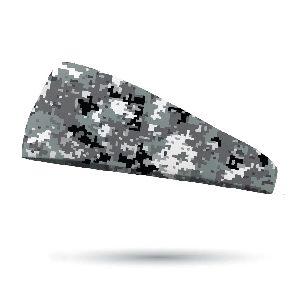 Digital Camo Gray Performance Wicking Headband