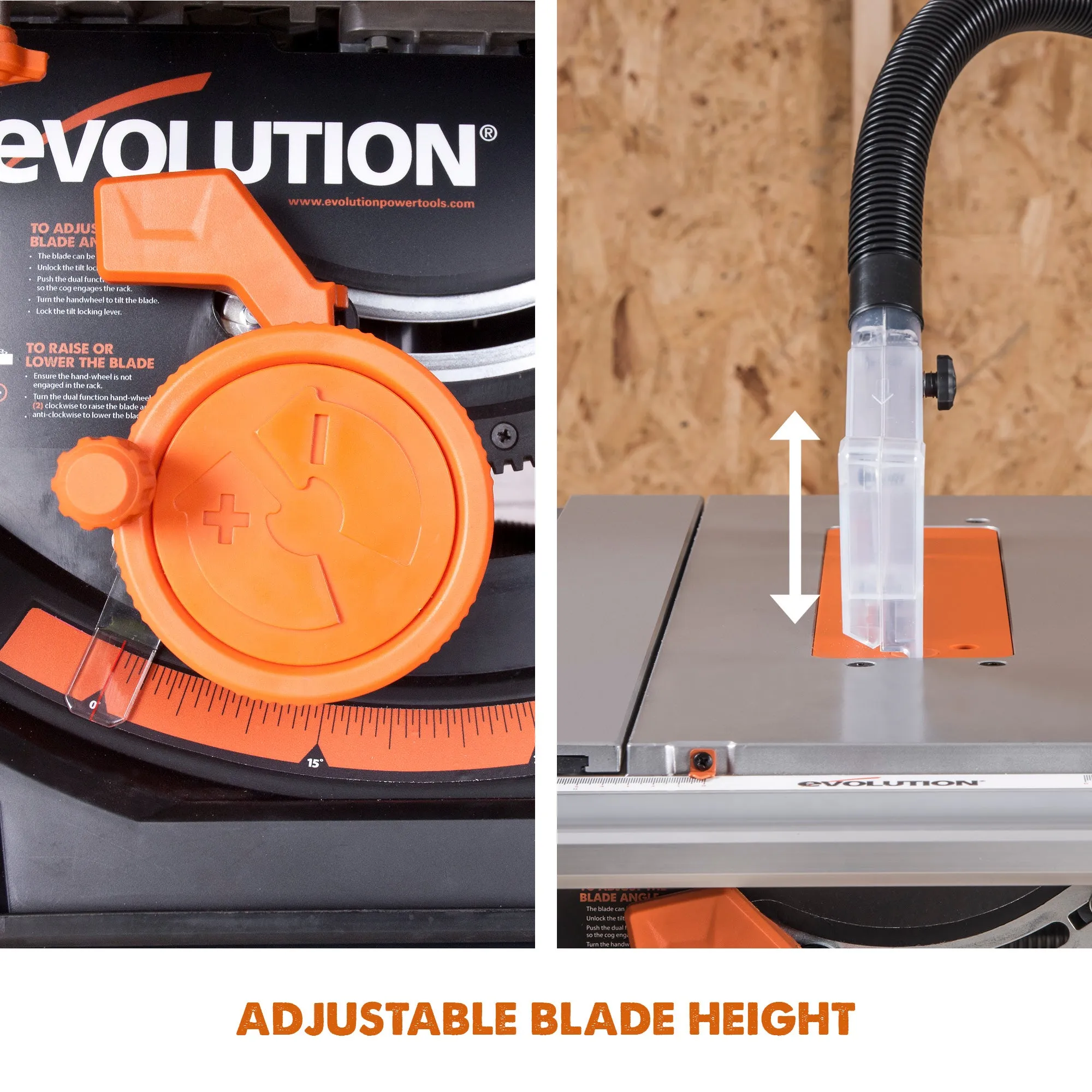 Evolution RAGE5-S: PRO Jobsite Table Saw With Foldable Stand and 10 in. Multi-Material Cutting Blade