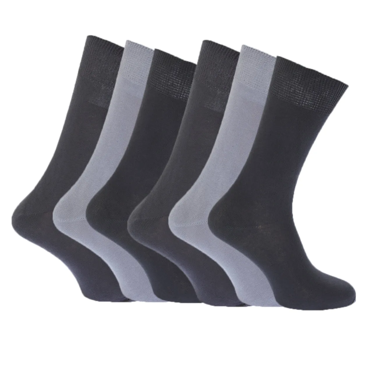 FLOSO Womens/Ladies Plain 100% Cotton Socks (Pack Of 6)