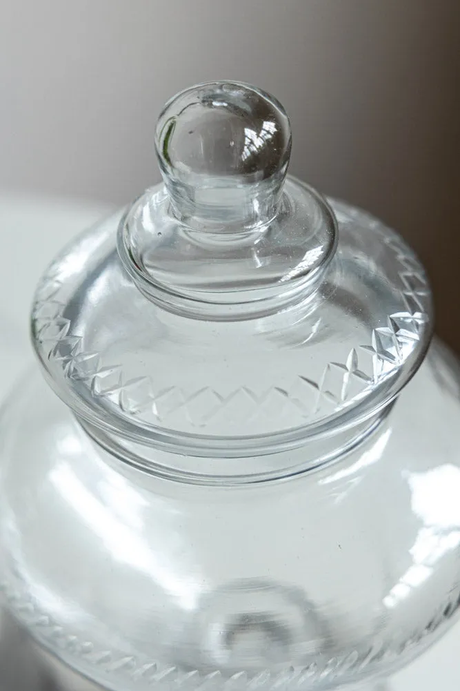 Glass Footed Jar