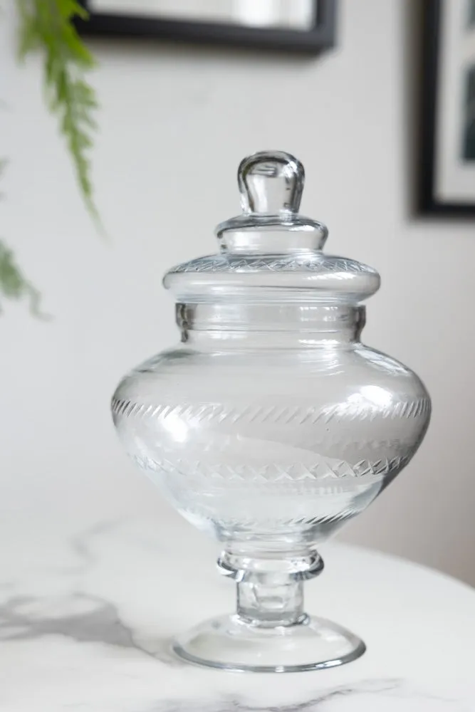 Glass Footed Jar