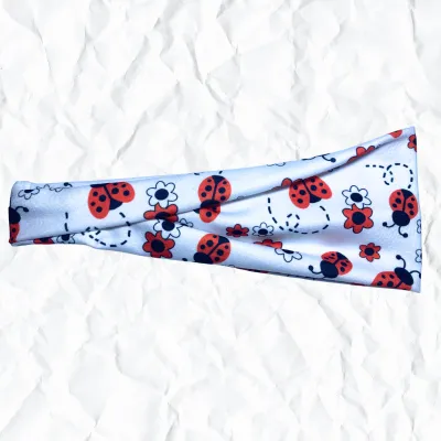 Ladybug Floral on white - Modern Jersey