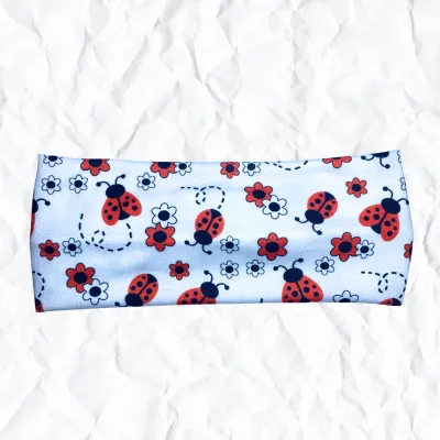 Ladybug Floral on white - Modern Jersey