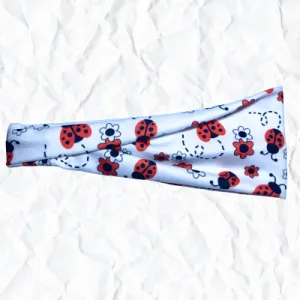 Ladybug Floral on white - Modern Jersey