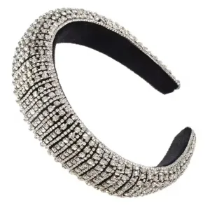 Luxurious Baroque Padded Velvet Rhinestone Ladies Women Headband - ((Style 4))