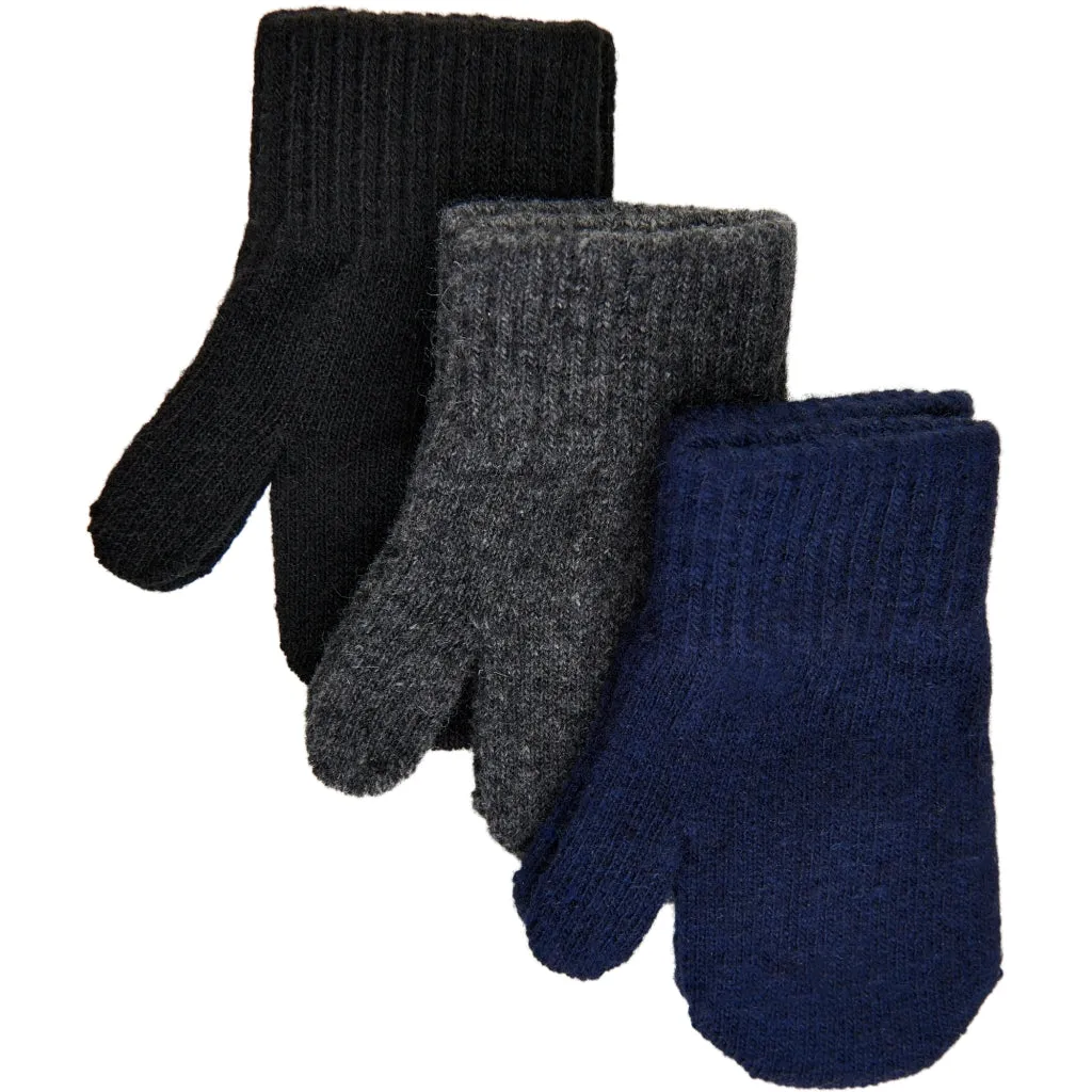 MAGIC Knitted Mittens 3 Pack - Bluenights/Antrazite/Black pack