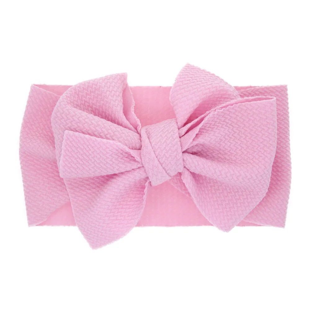 New-born baby's solid-colored bow headband