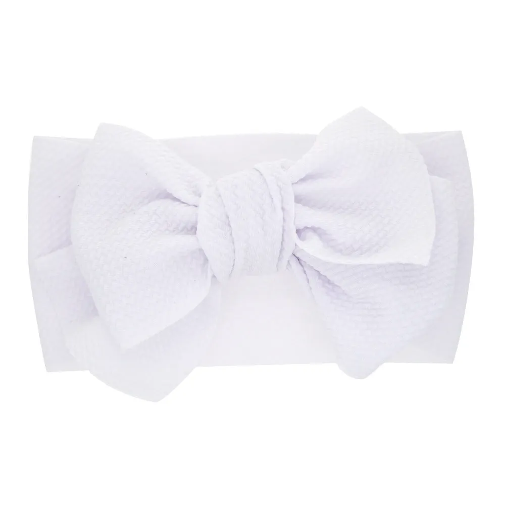 New-born baby's solid-colored bow headband