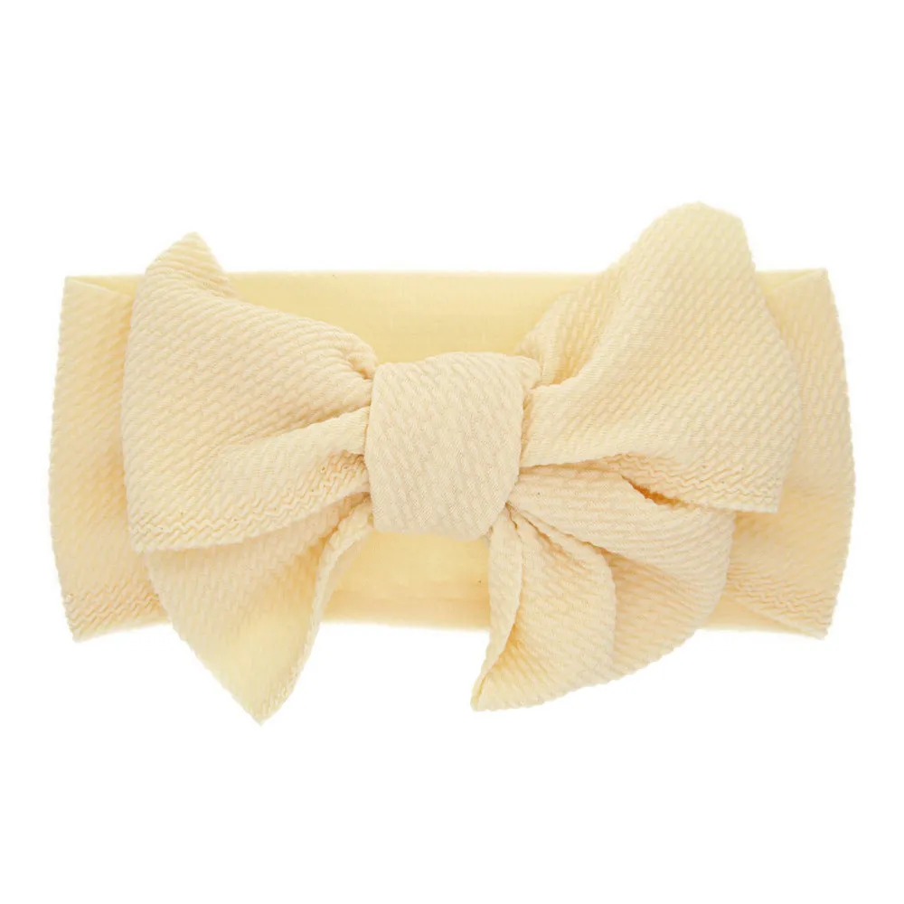 New-born baby's solid-colored bow headband