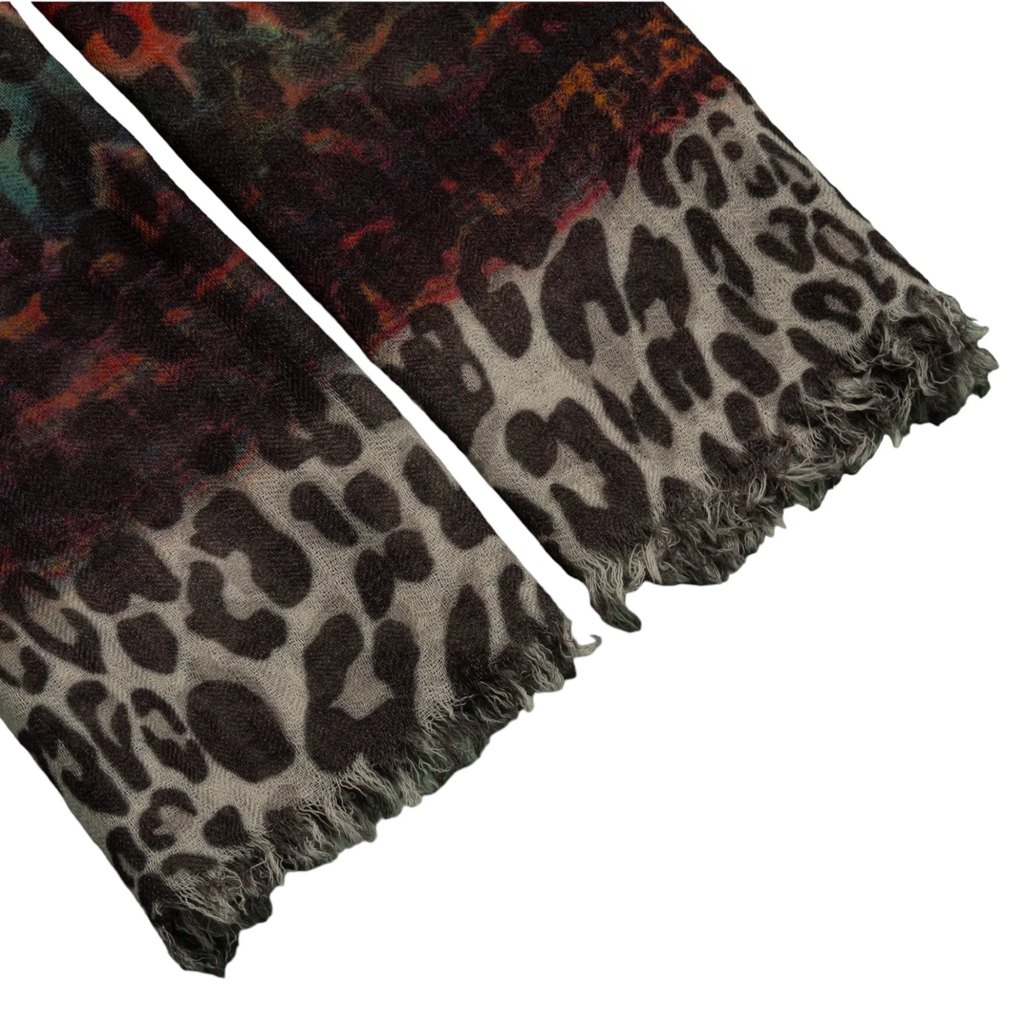 Ombre Animal Print Scarf Grey