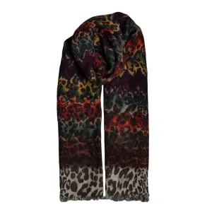 Ombre Animal Print Scarf Grey