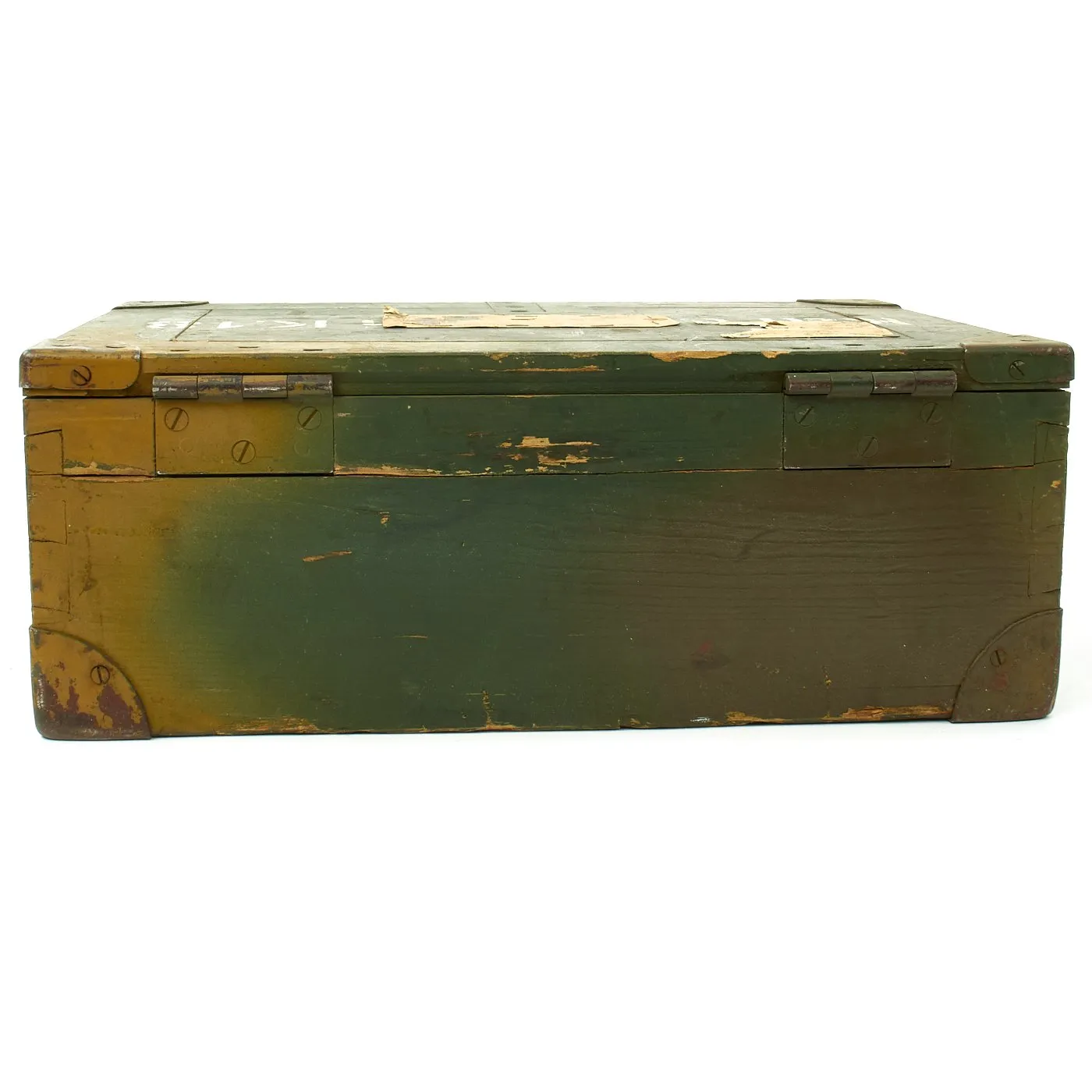 Original German WWII USGI Captured Normandy Camouflage Bring Back Box with Contents