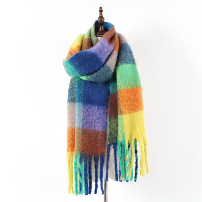 Oversized Plaid Winter Scarf