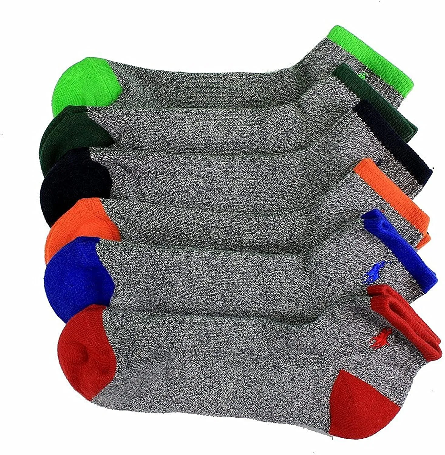 Polo Ralph Lauren Men's 6-Pack Classic Ribbed Quarter Socks