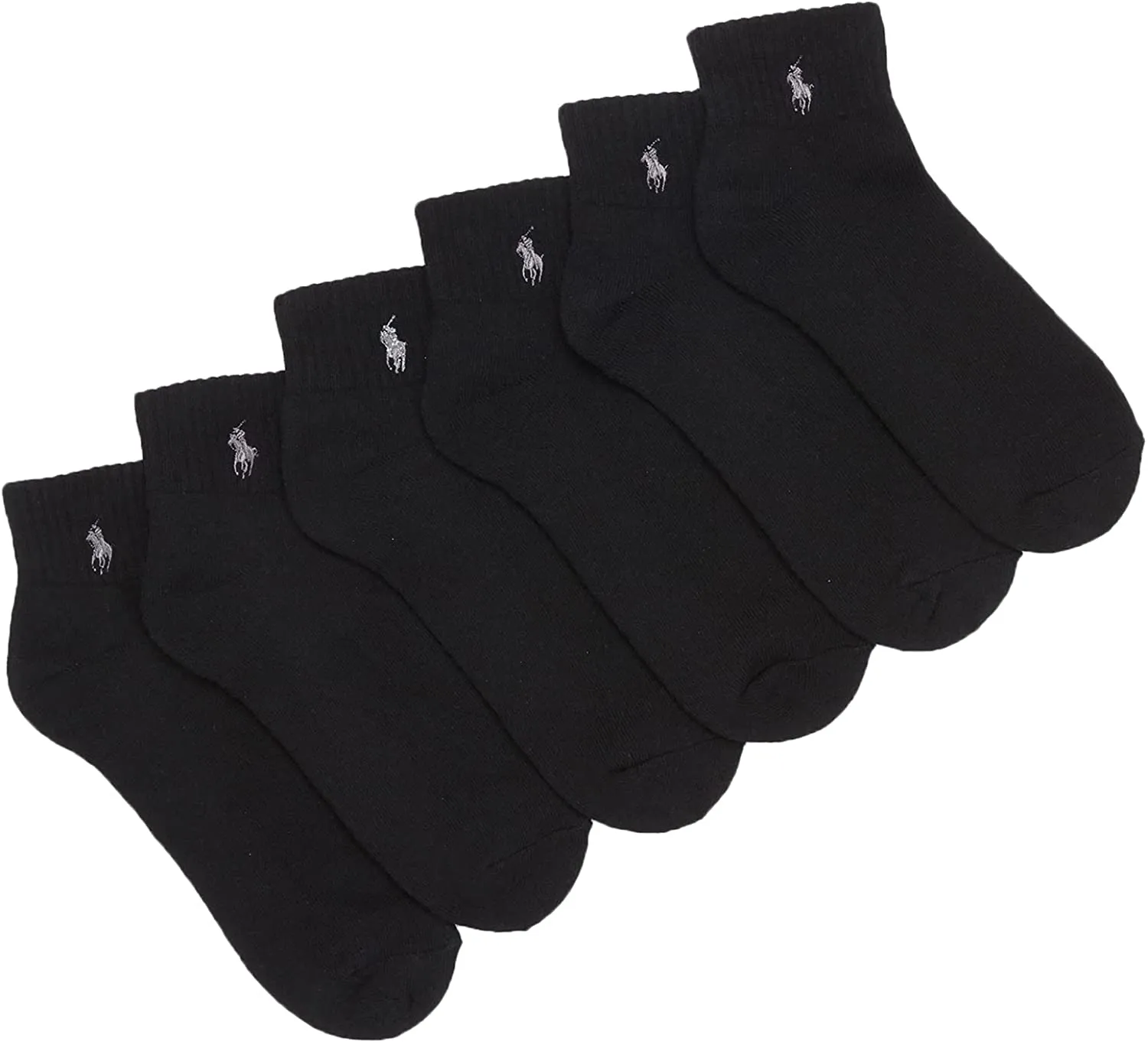 Polo Ralph Lauren Men's 6-Pack Classic Ribbed Quarter Socks