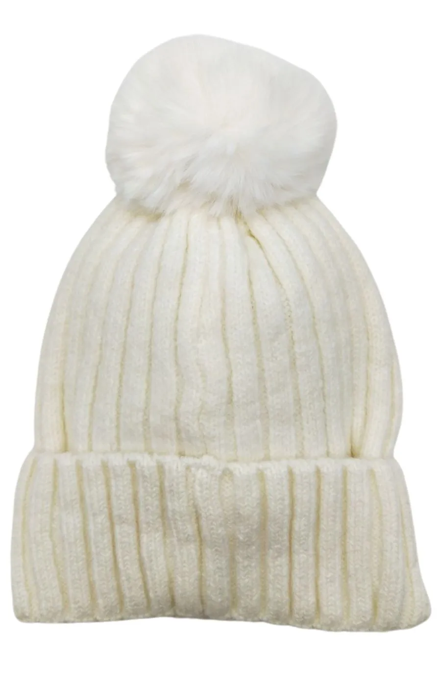 PomPom Hat in Cream