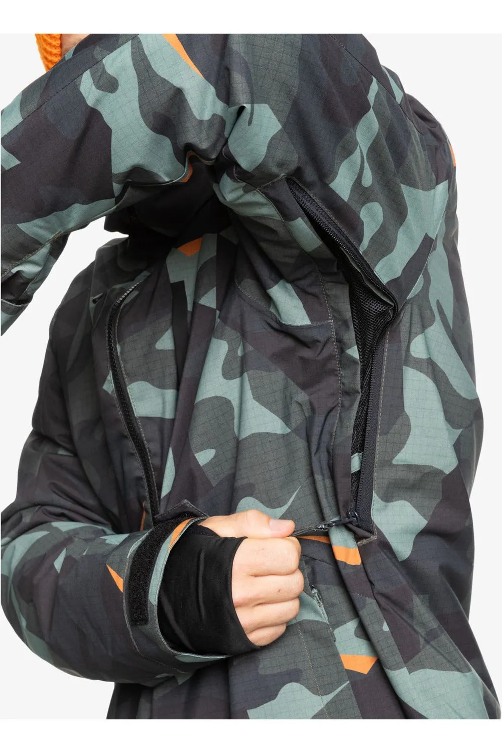 Quiksilver Mission Printed Snow Jacket Puzzle Camo Sea Spray