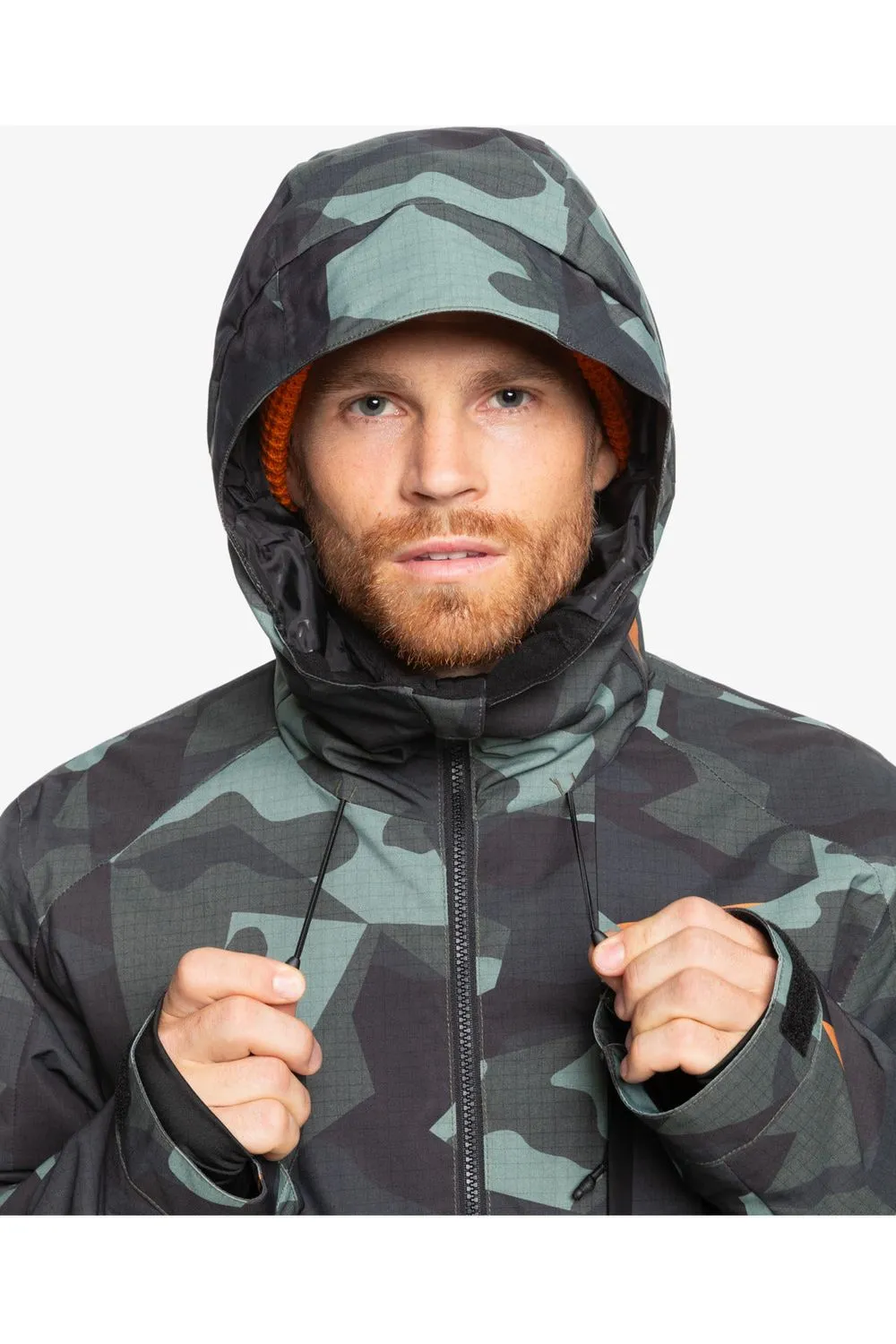 Quiksilver Mission Printed Snow Jacket Puzzle Camo Sea Spray