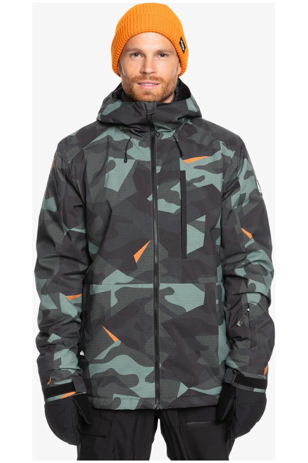 Quiksilver Mission Printed Snow Jacket Puzzle Camo Sea Spray