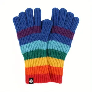 Rainbow Stripe Knitted Gloves: Touch Screen Friendly, Soft and Comfortable, Suitable for Outdoor Activities, Travel, Parties, and Dates - Women's Winter Gloves