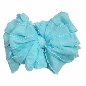 Ruffled Headband- Aqua