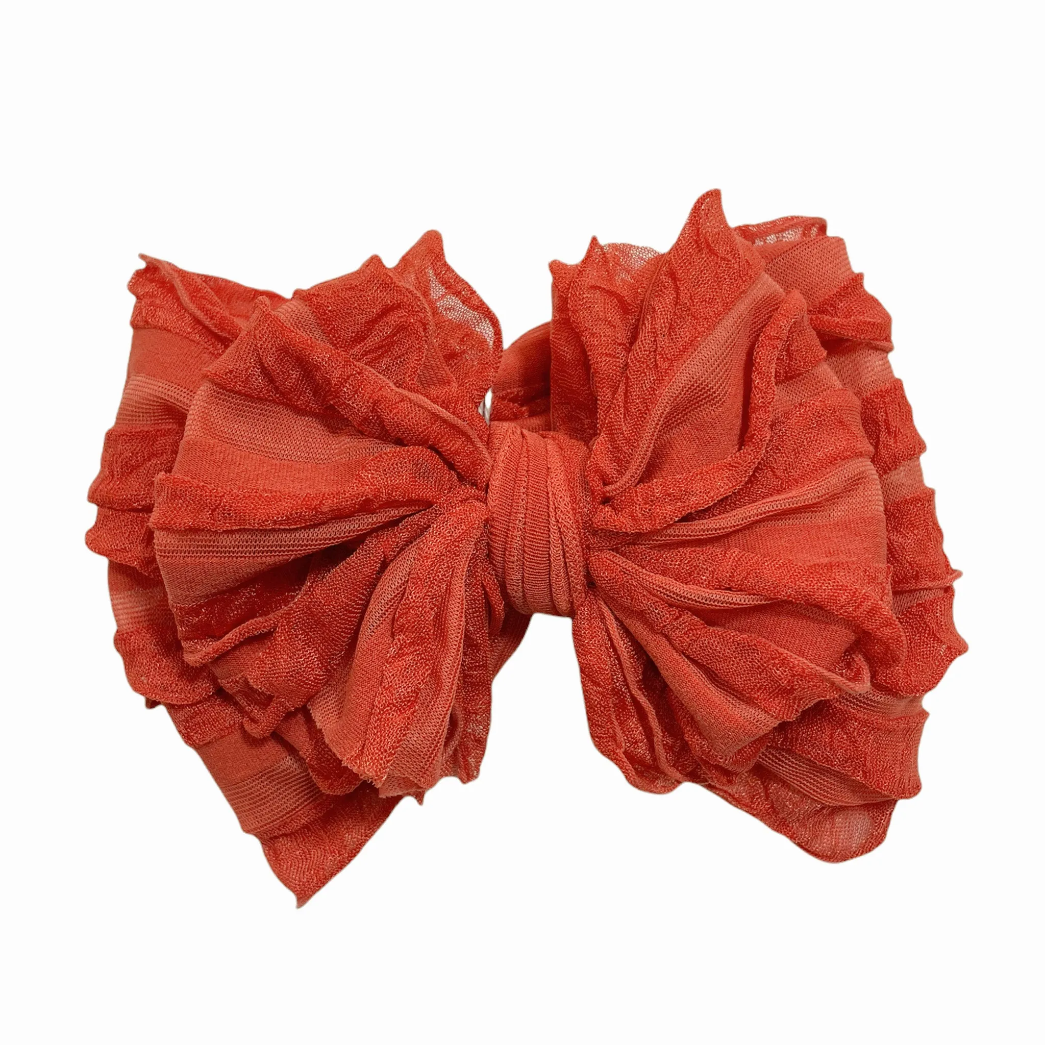 Ruffled Headband-Burnt Orange