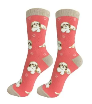 Shih Tzu Tan & White Socks-Full Body