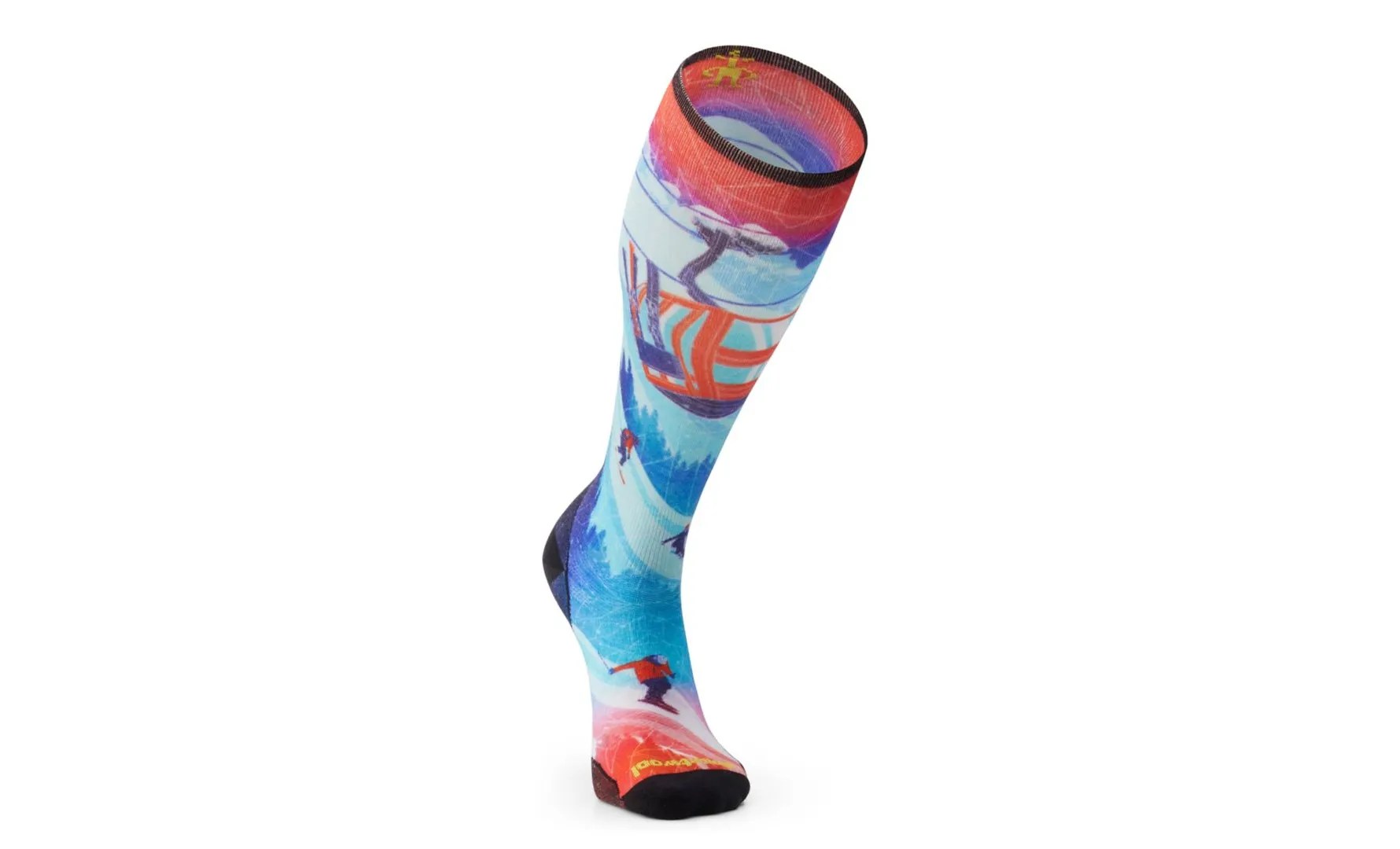 Smartwool Ski Zero Cushion Ski Day Print Over the Calf Socks Color: Laguna Blue