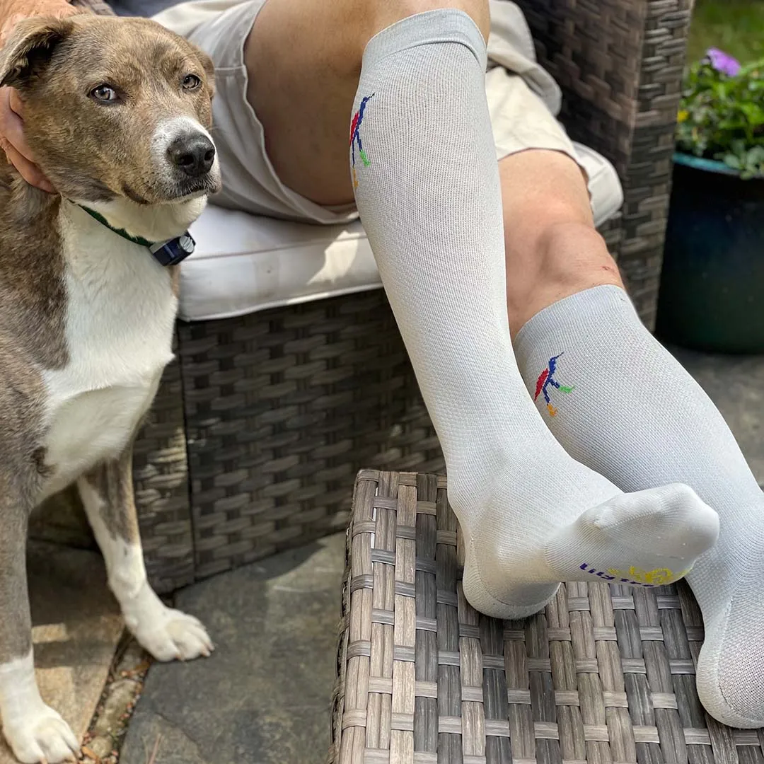 Solid Light Grey Pride Compression Socks