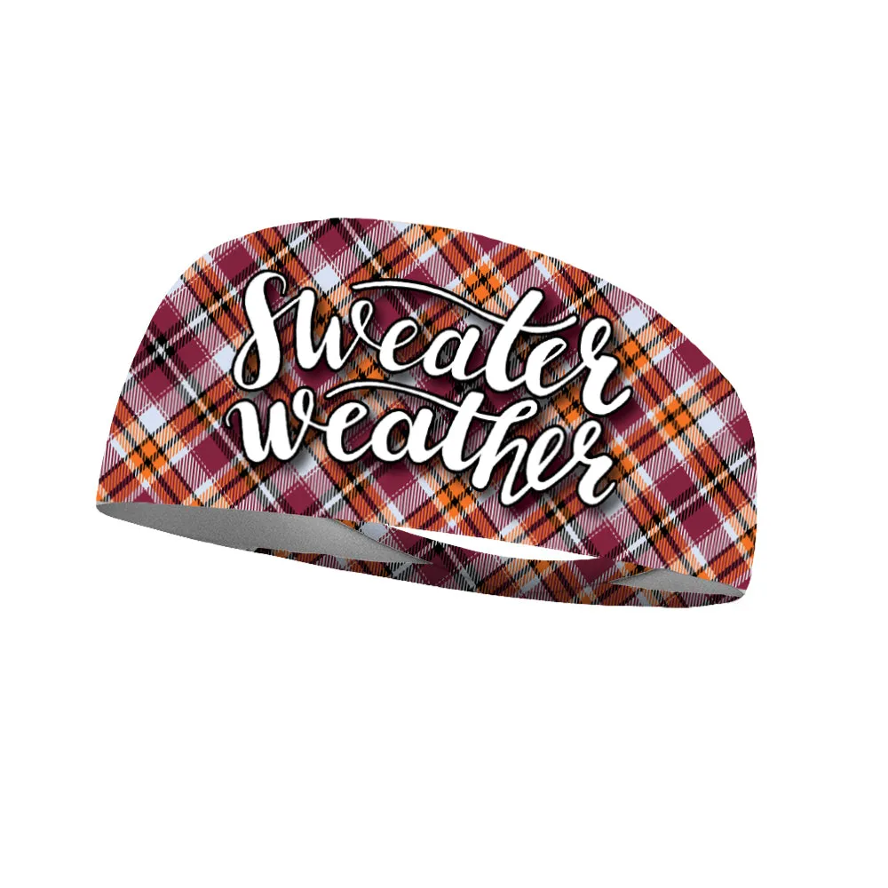 Sweater Weather Plaid Performance Wicking Headband